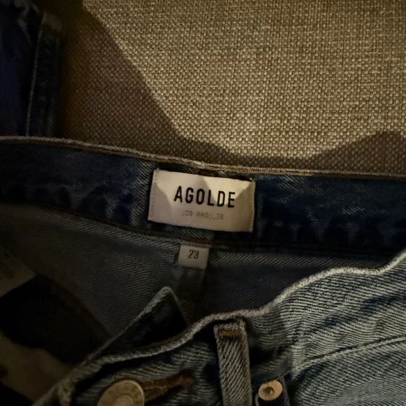 Agolde Women's Blue Straight Jeans - Picture 2 of 2